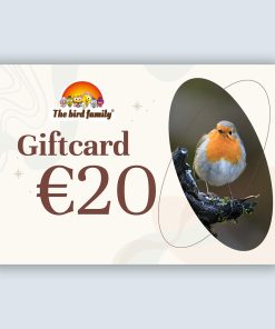 Geef de vreugde van een The bird family cadeaubon van €20! Geschikt voor elke gelegenheid, deze veelzijdige cadeaubon geeft de ontvanger de vrijheid om zelf te kiezen uit ons uitgebreide aanbod van prachtige en kwalitatieve vogelvoer producten. Van stijlvolle vogelhuisjes tot premium vogelvoer, onze cadeaubon biedt toegang tot een wereld vol natuurgenot en tuinplezier.