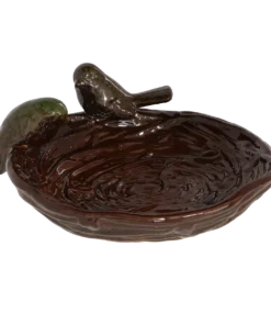 Keramieken vogelbad – nestvorm, 22 cm