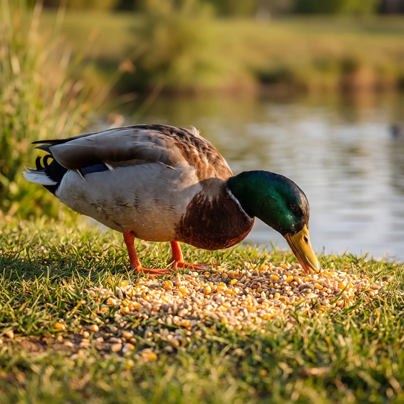 Wilde eend eet eendenvoer – The Bird Family