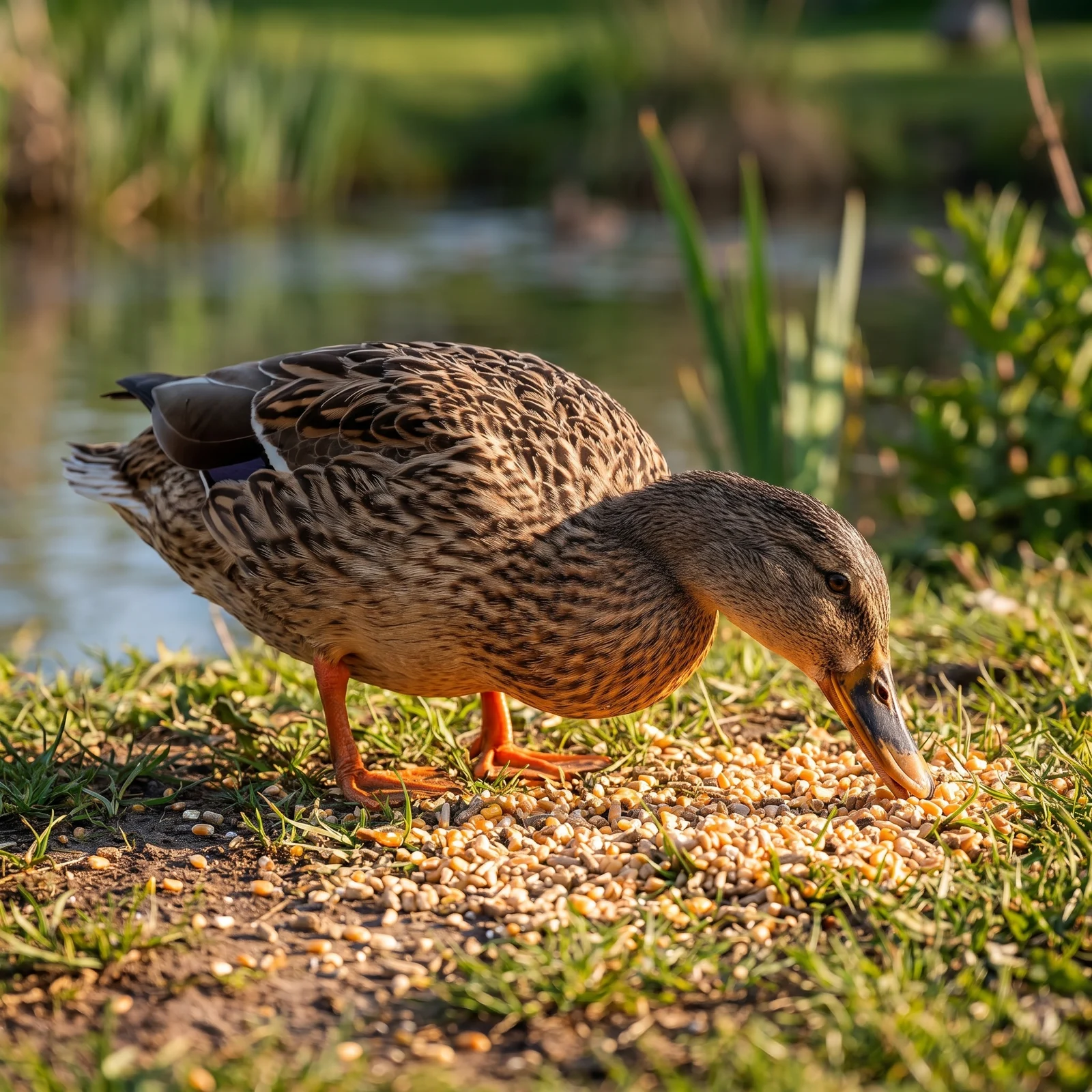 Wilde eend eet eendenvoer – The Bird Family
