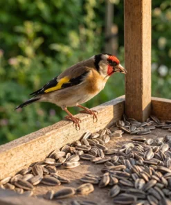 Putter eet gestreepte zonnebloempitten – The Bird Family