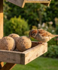 Huismus eet van reuze vetbol – The Bird Family
