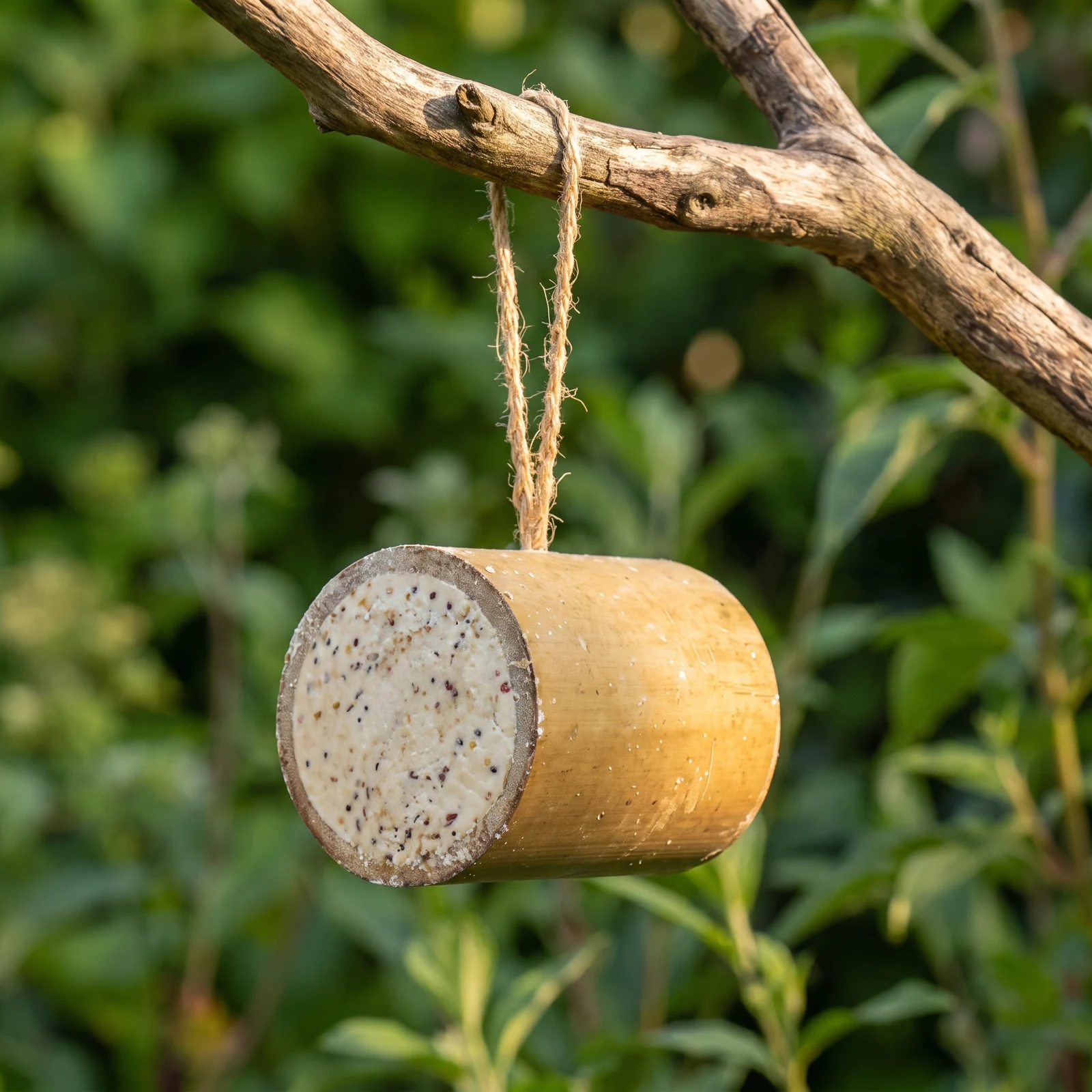 Bamboo feeder in de tuin – The Bird Family