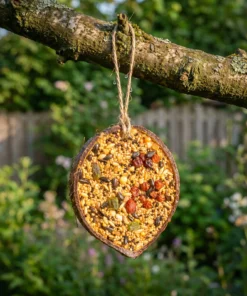 Halve gevulde kokosnoot vruchten in de tuin – The Bird Family