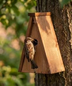 Huismus bij nestkast mus – The Bird Family