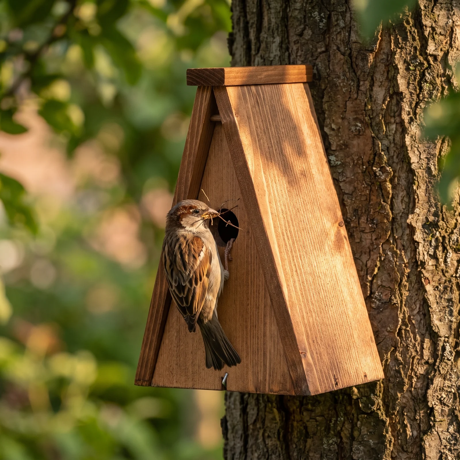Huismus bij nestkast mus – The Bird Family