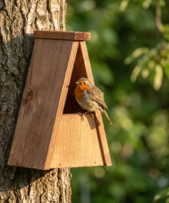 Roodborst bij nestkast roodborst – The Bird Family