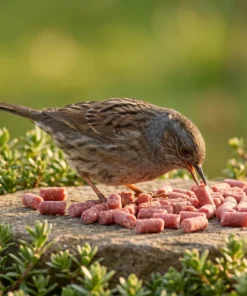Heggenmus eet bessen vetpellets – The Bird Family