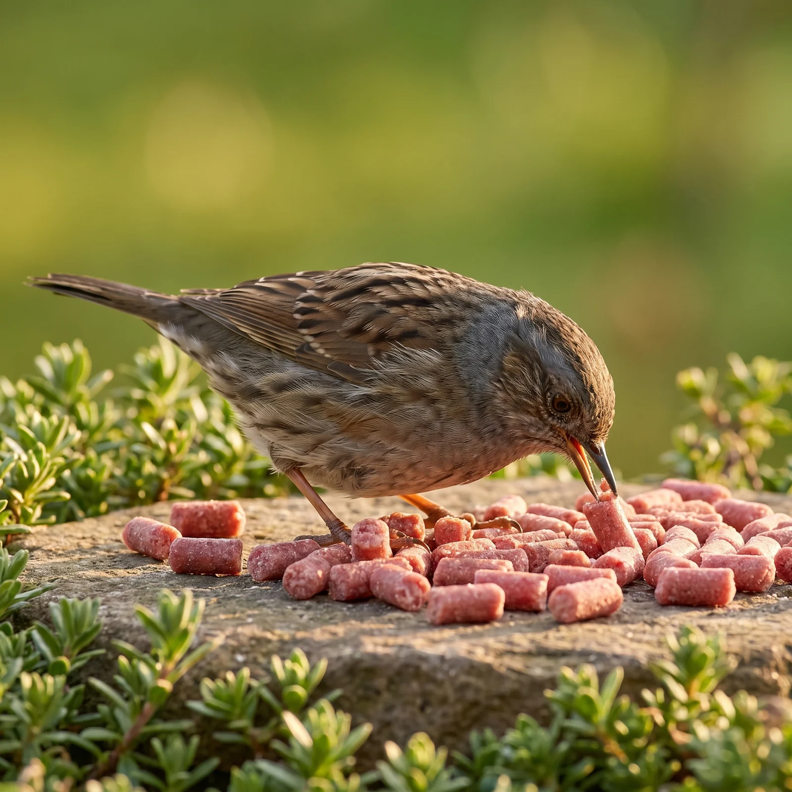 Heggenmus eet bessen vetpellets – The Bird Family