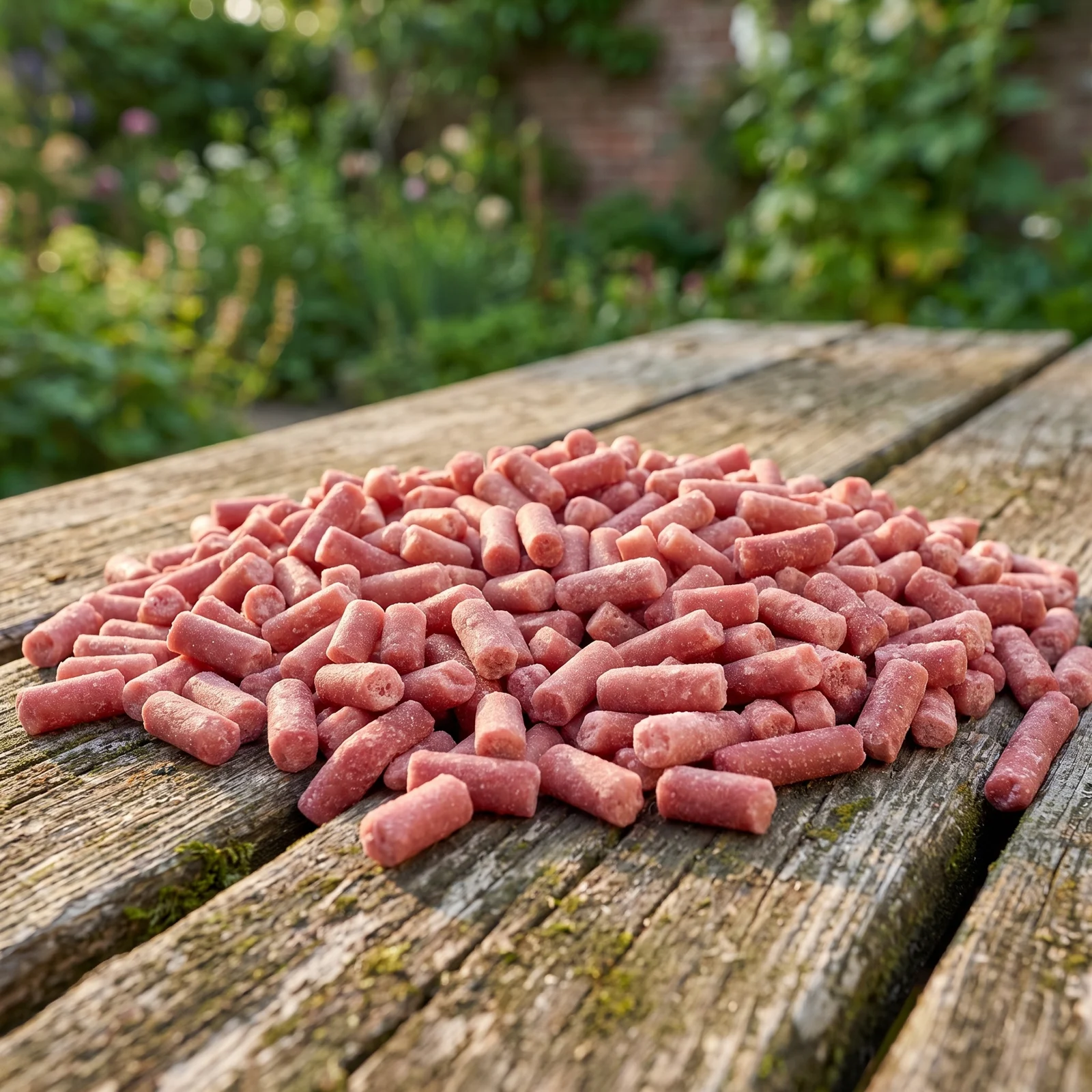 Bessen vetpellets op een voedertafel in de tuin – The Bird Family