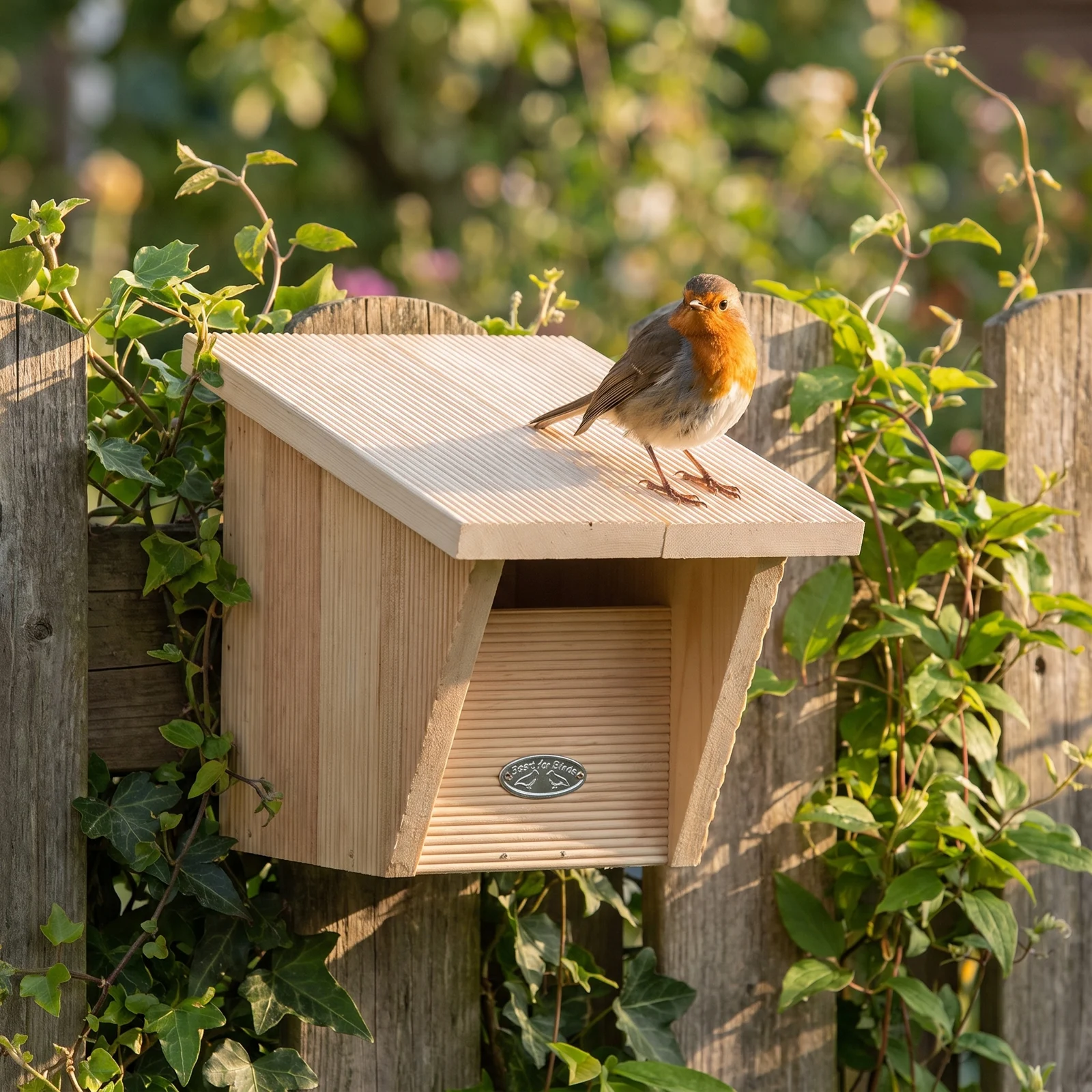 Roodborst bij roodborst comfort nestkast – The Bird Family