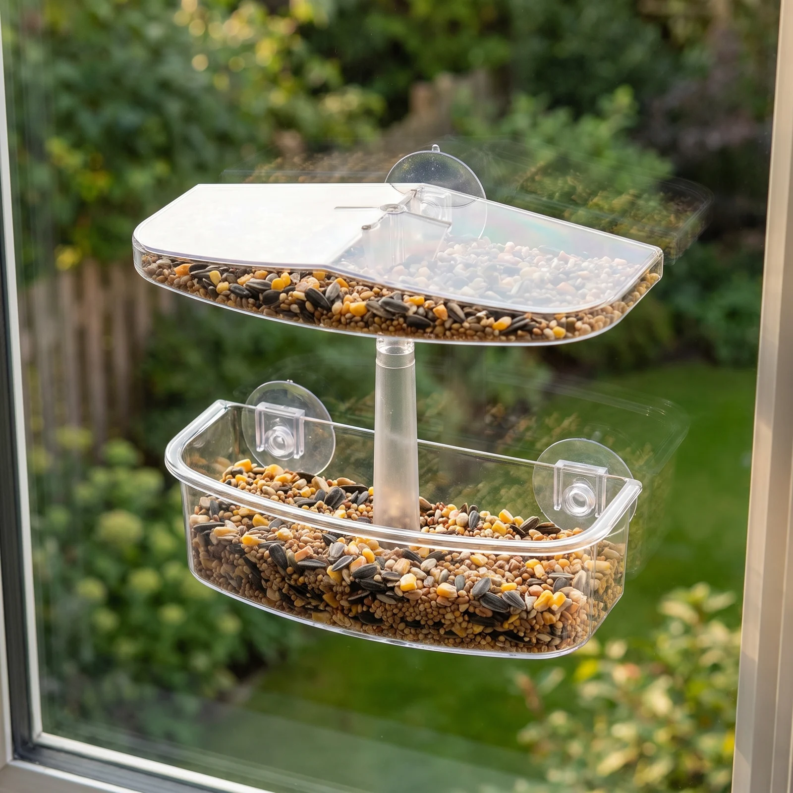Raamvoederhuis in de tuin – The Bird Family