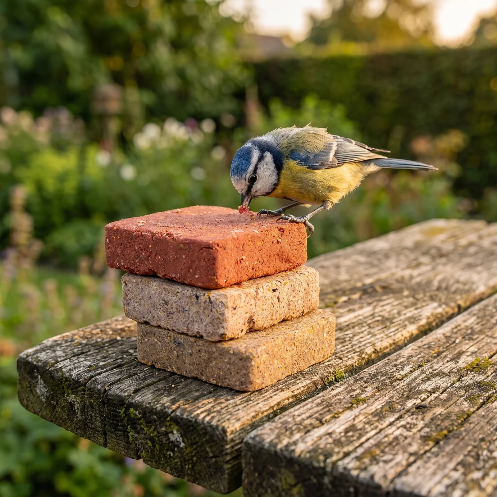 Pimpelmees eet van vogelcake high energy mix – The Bird Family