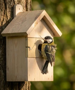 Koolmees bij nestkast Lotus – The Bird Family