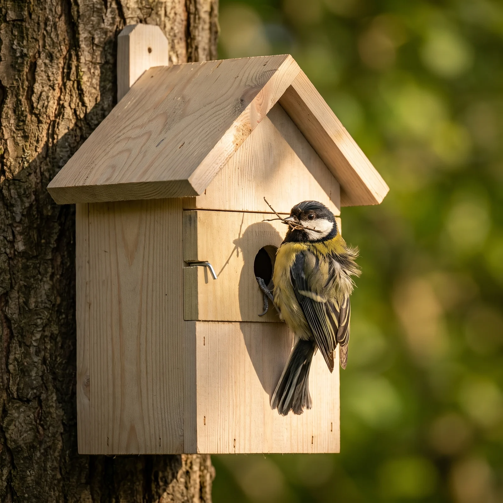 Koolmees bij nestkast Lotus – The Bird Family