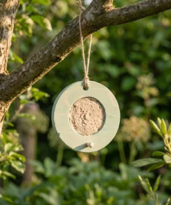 Vogelmousse voederring groen in de tuin – The Bird Family