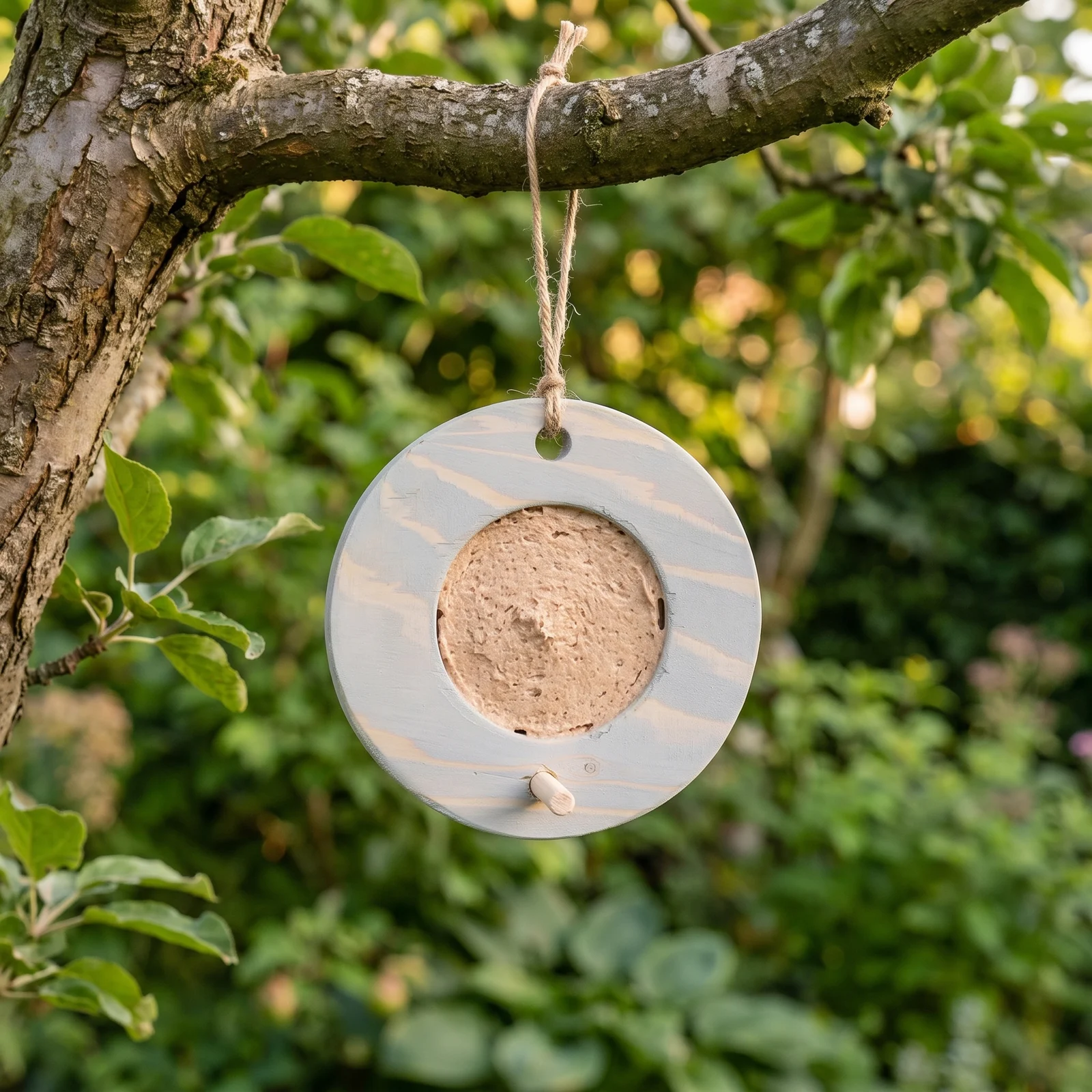 Vogelmousse voederring grijs in de tuin – The Bird Family
