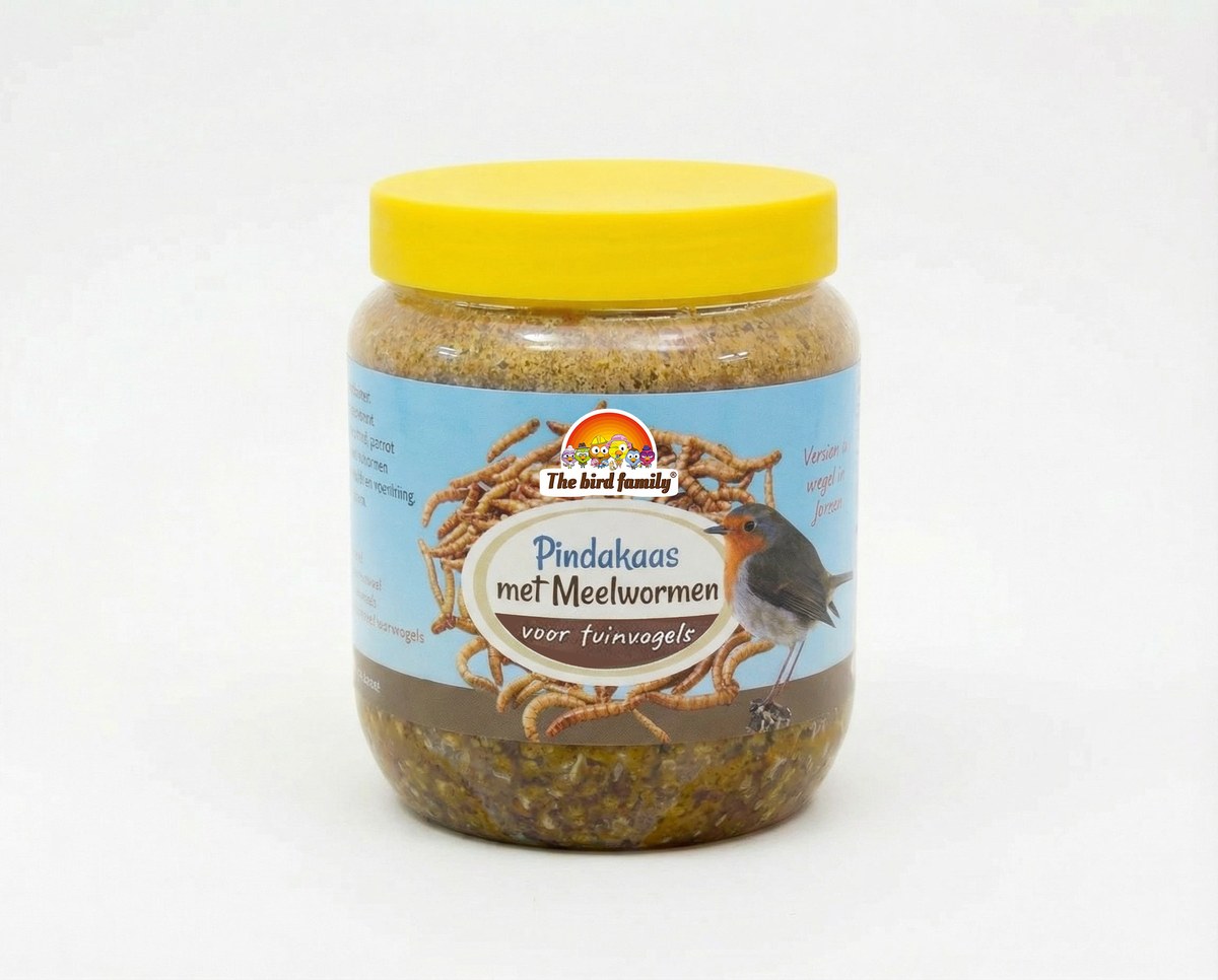 Vogelpindakaas met meelwormen